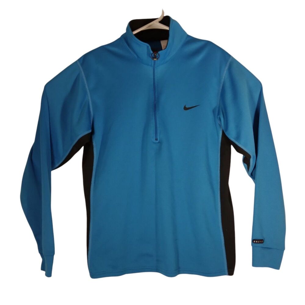 Nike Pro Elite track top mens M Medium blue 1/4 zip made in USA long sleeve